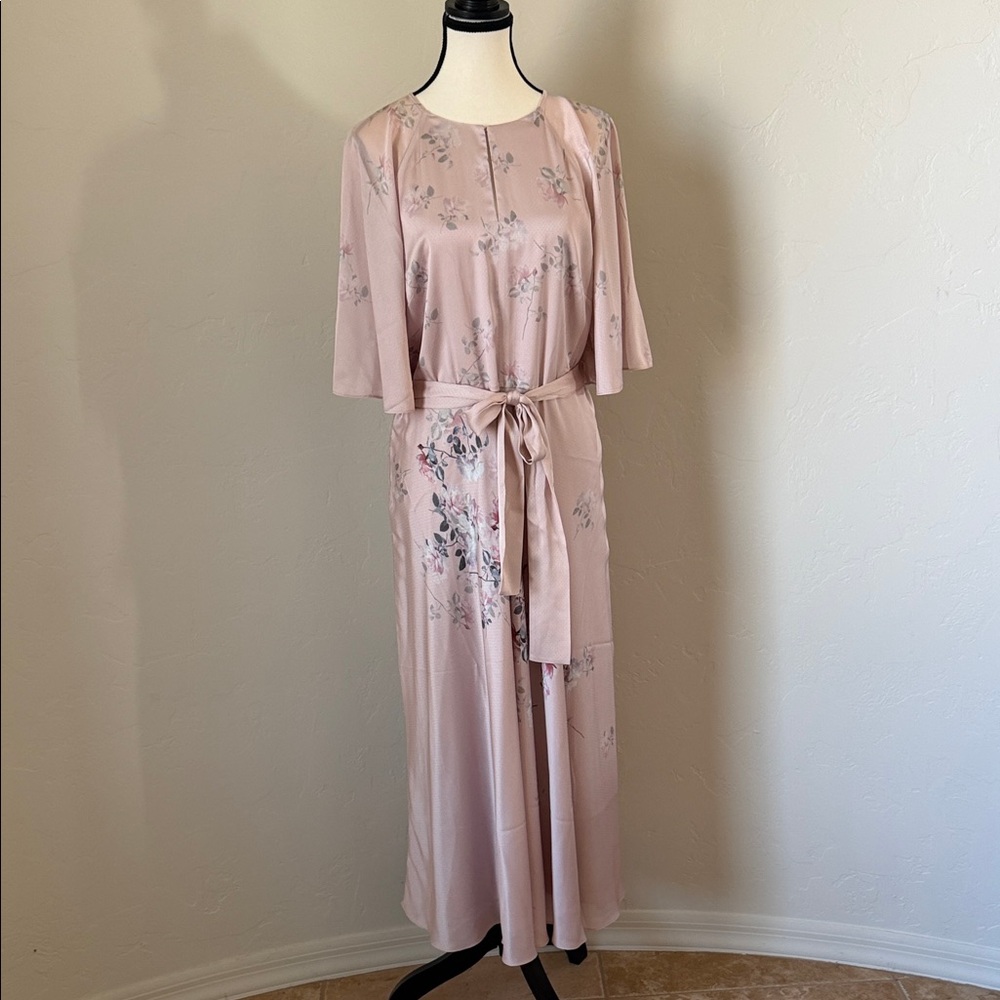 Ted Baker London Blush Pink Floral Midi Dress